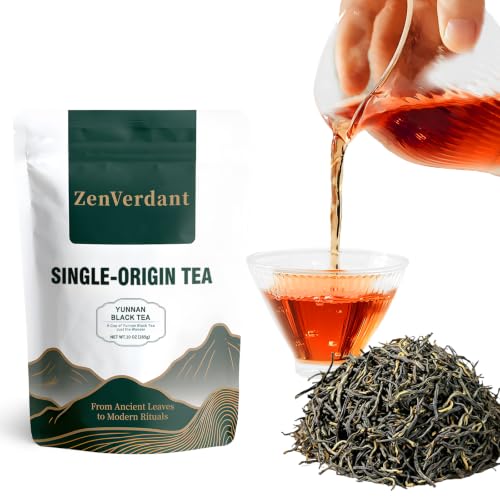 ZenVerdant Yunnan Loose Leaf Black Tea, Dian Hong, 10oz