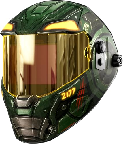 Image of ANDELI Panoramic View Auto Darkening Welding Helmet,Digitally Control Lens,Rechargeable Battery/Solar Powered Welding Hood Mask, True Color Wide Shade 4/5-9/9-13 for TIG MIG Stick Cut Grind