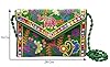 Craft Trade Rajasthani Brodé à la main Pochette Femme Sac de Soirée Mini Clutches Femme sac à Bandoulière Petite Sac de Dames pour Ceremonie Fête de mariage et Cadeaux- Vert #3