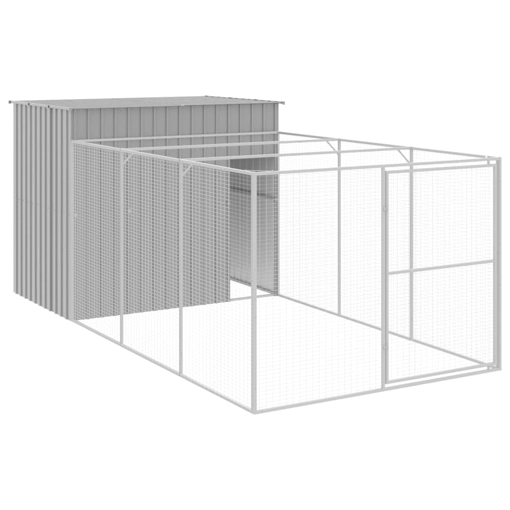 Niche pour chien avec cour gris clair 214x457x181 cm