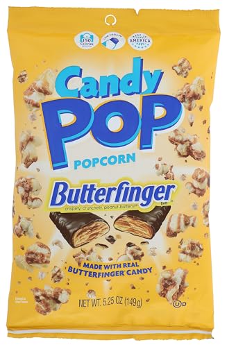 CANDY POP Butterfinger Candy Coated Popcorn (5.25oz bags, 1-Pack)