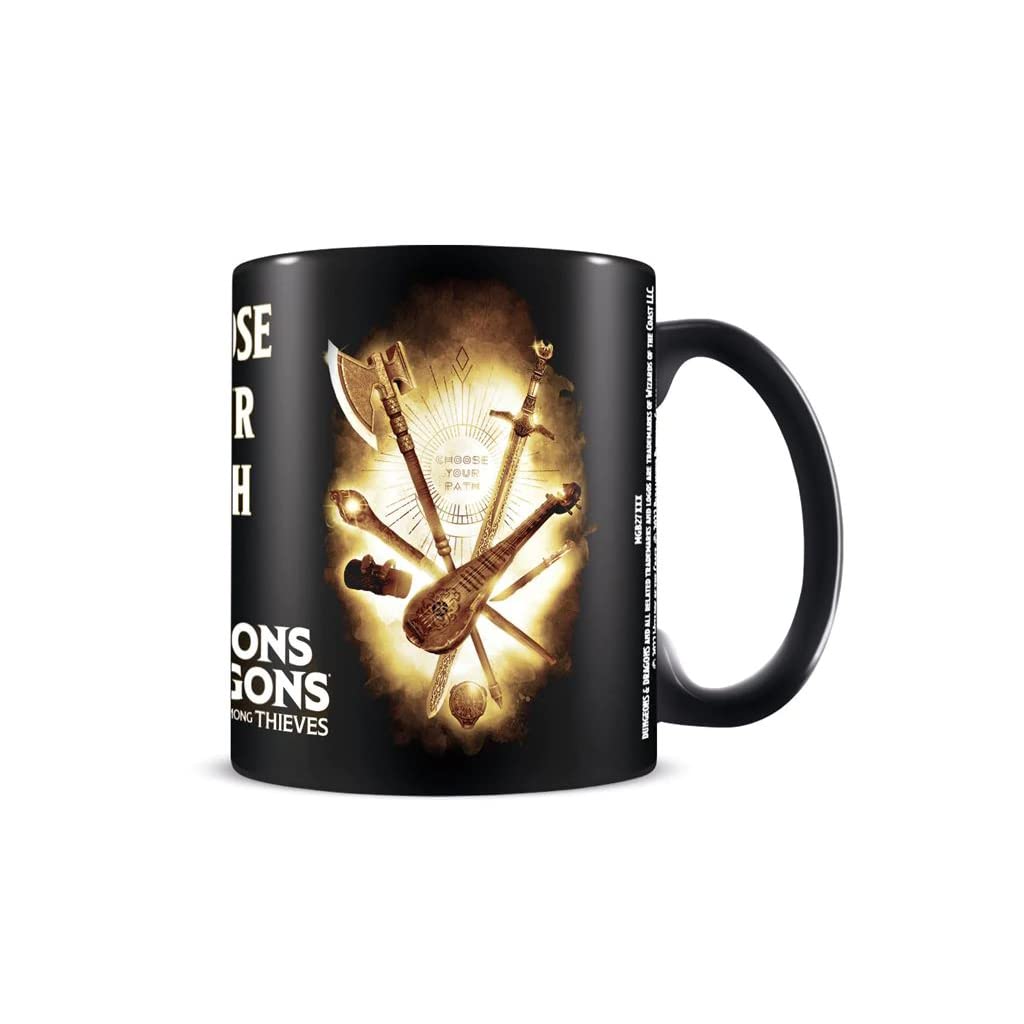 Dungeons and Dragons Mug (Choose Your Path Design) 11oz Ceramic Black Mug, Coffee Mug & Dungeon and Dragons Gifts - Official Dungeon & Dragons Merchandise