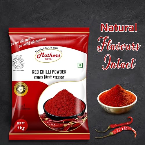 Image of Mothers Spices Red Chilli Powder 500g | Lal Mirchi Powder for Cooking Pickles & Masala Recipes | Pure Red Hot Chilli Powder with No Added Flavours or Colours | Pouch Pack