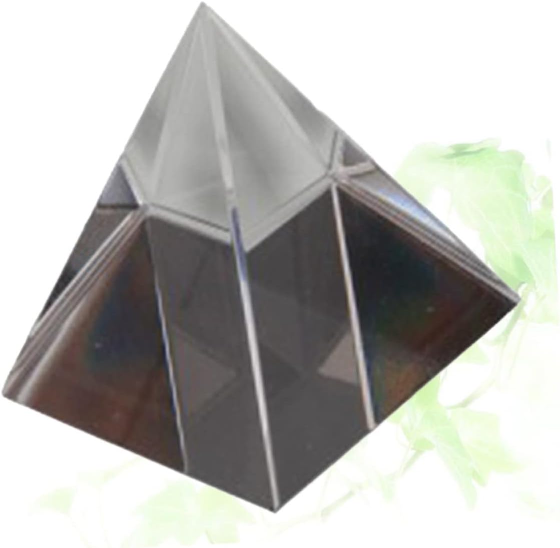 1pc Optical Glass Pyramid Prism Table Decor for Light Refraction and Rainbow Creation for Meditation Science Experiments and Office Decoration
