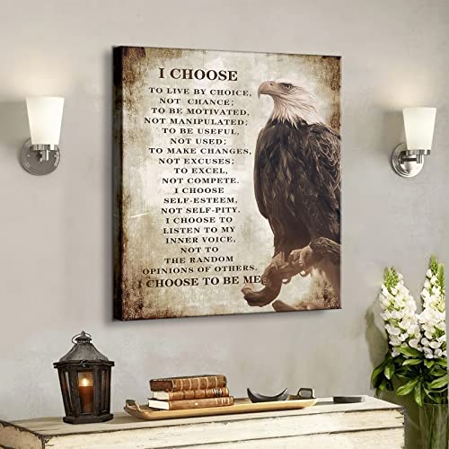 Kateflower CANVASART-498538456_OCF Motivational Canvas Christian Pictures Wall Decor Bald Eagle Gifts Inspirational Quotes Painting Wall Art thumb #1