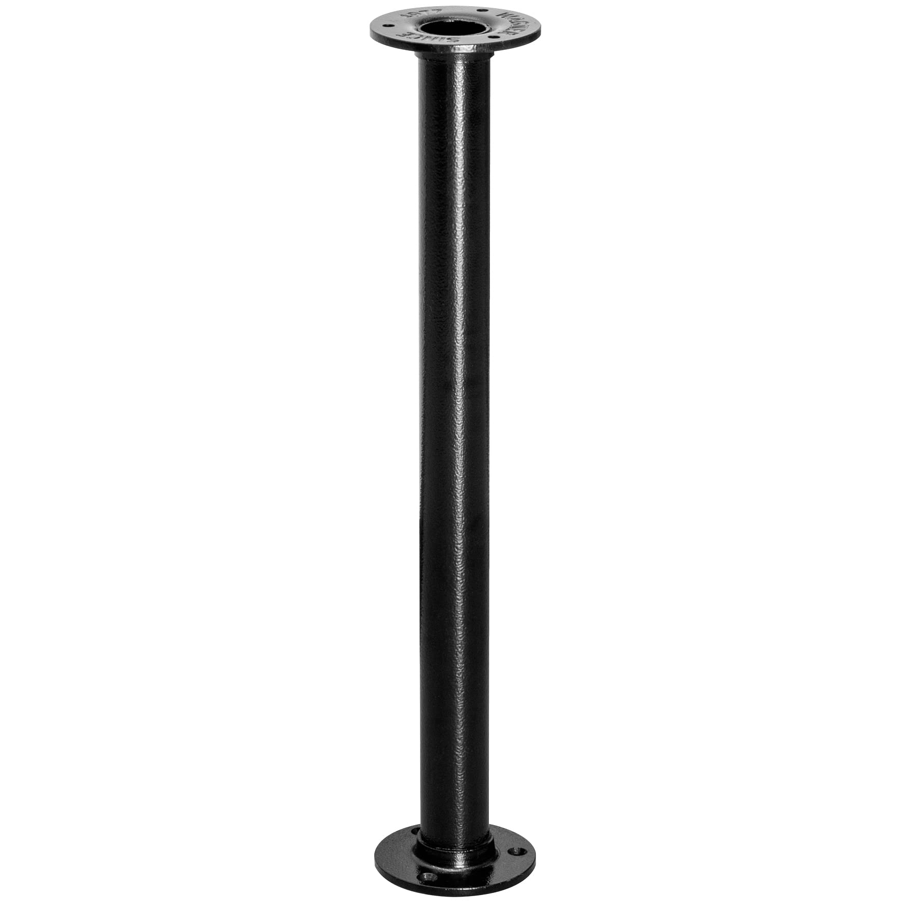 WAGNER Möbelbein Industrial Pipe – Ø 30 x 400 mm, inkl. zwei Anschraubplatten Ø 75 mm, pulverbeschichteter Stahl schwarz