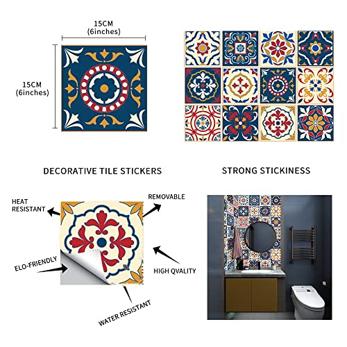 16Pcs Decorative Tile Stickers, 6X6 Inches Vinyl Self Adhesive Removable Waterproof， Peel And Stick Backsplash Walls Stickers For Kitchen,Stick On Wall Tiles #TOP3