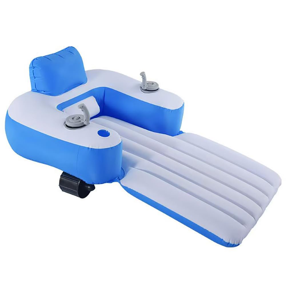 Tumbona Flotante EléCtrica para Piscina, RotacióN Motorizada De 360° con Dos Motores Recargables, DiseñO Espacioso para Adultos, Movimiento Suave del Agua para Relajarse Y Divertirse En Verano