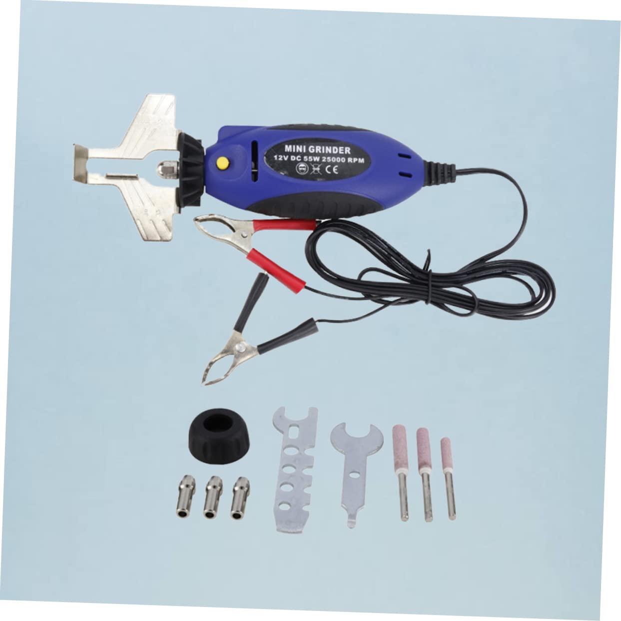 BESPORTBLE 12v Affilatrice Motosega Elettrica Con Design Maneggevole e Pietra Abrasiva Utensile Per Affilare Mano Blu