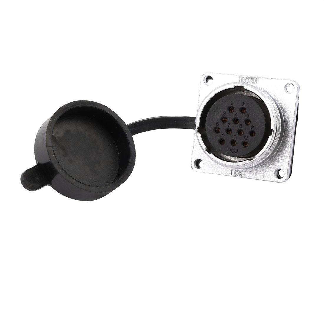 Heavy-Duty XA28 12-Terminal Female Aviation Connector (500V, 10A)