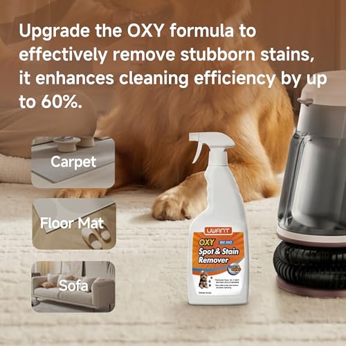 Image of Uwant Carpet Cleaner Machine 22Kpa Portable Carpet Cleaner for Pet, Upholstery Cleaner Machine with Oxy Solution Set of 1 for Spot, Cars,Rug,Furniture