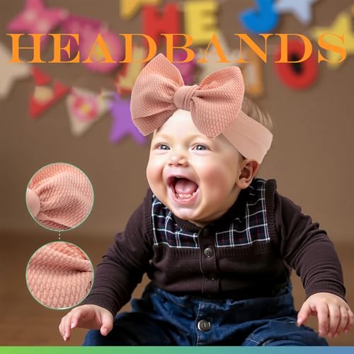 Baby girl bows Newborn Headband Hair Bows for Infant Toddlers with Double bows 4.5in*3.5in3