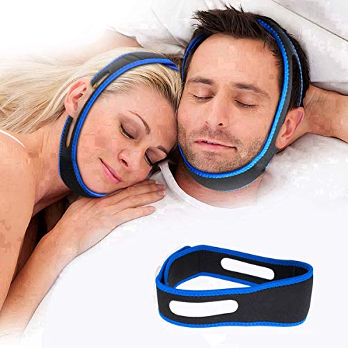 Anti Snoring Chin Strap(Blue) Snoring Solution Anti Snoring Devices Effective Stop Snoring Chin Strap,Adjustable Snore Reduction Chin Straps Snore,Aids Better Sleep