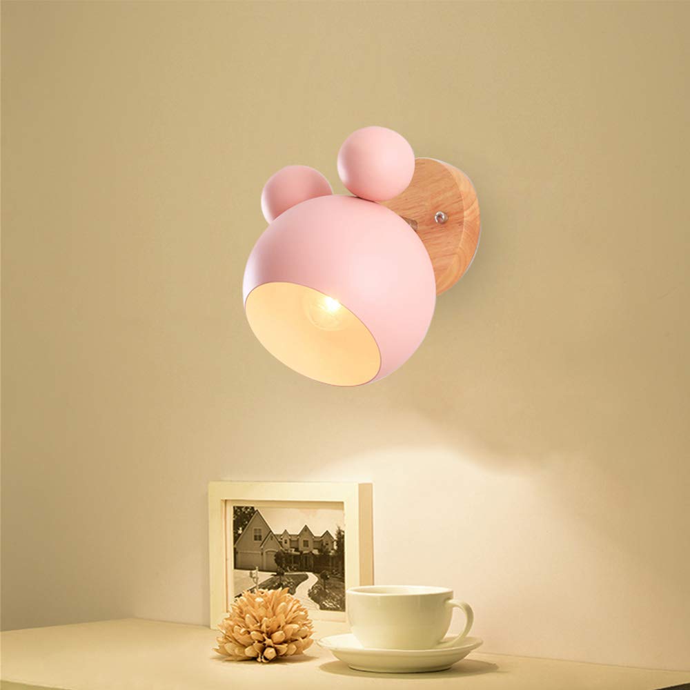 Lampada Da Parete A LED Topolino - Applique Nordic Per Camera Bambini, Con Attacco E27, Verde - Foto 9