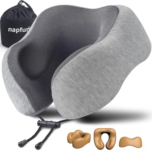 napfun Neck Pillow for Traveling, Upgraded Travel Neck Pillow for...