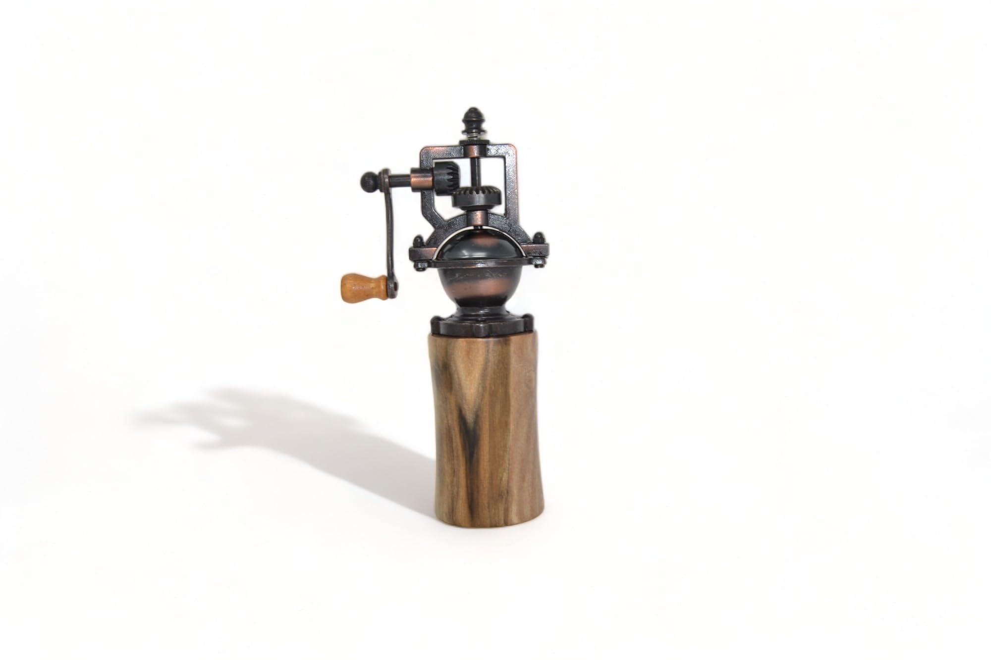Holz Gewürzmühle - Gewürzmühle - mit Kurbel - Walnuss Geschenk handmade - Pfeffermühle - Salzmühle Unikat Mahlgrad einstellbar Geschenkidee Antik-Optik Nussholz - Küchenaccessoire aus Holz
