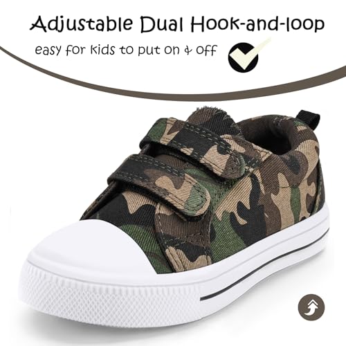 Image of K KomForme Toddler Shoes, Hook & Loop Canvas Sneakers for Boys and Girls | Slip-on, Lightweight, Comfortable
