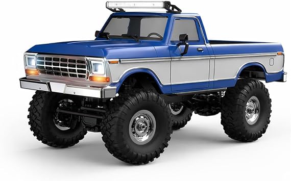 1/16 Scale RC Rock Crawler, 2.4G Full-Proportional Pickup-Style RC Crawler, 4x4 Remote Control Truck with high-Precision Bearings, LED Lights, Gift for Adults HB-R1610/Blue