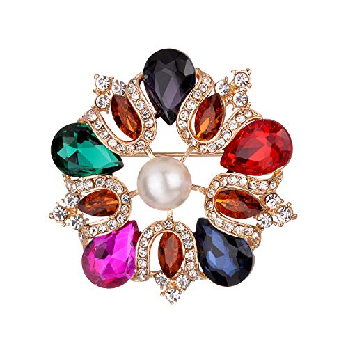 Jones New York Gold Purple Red Blue Fuscia Pink Green Teardrop White Pearl Brooches and Pins