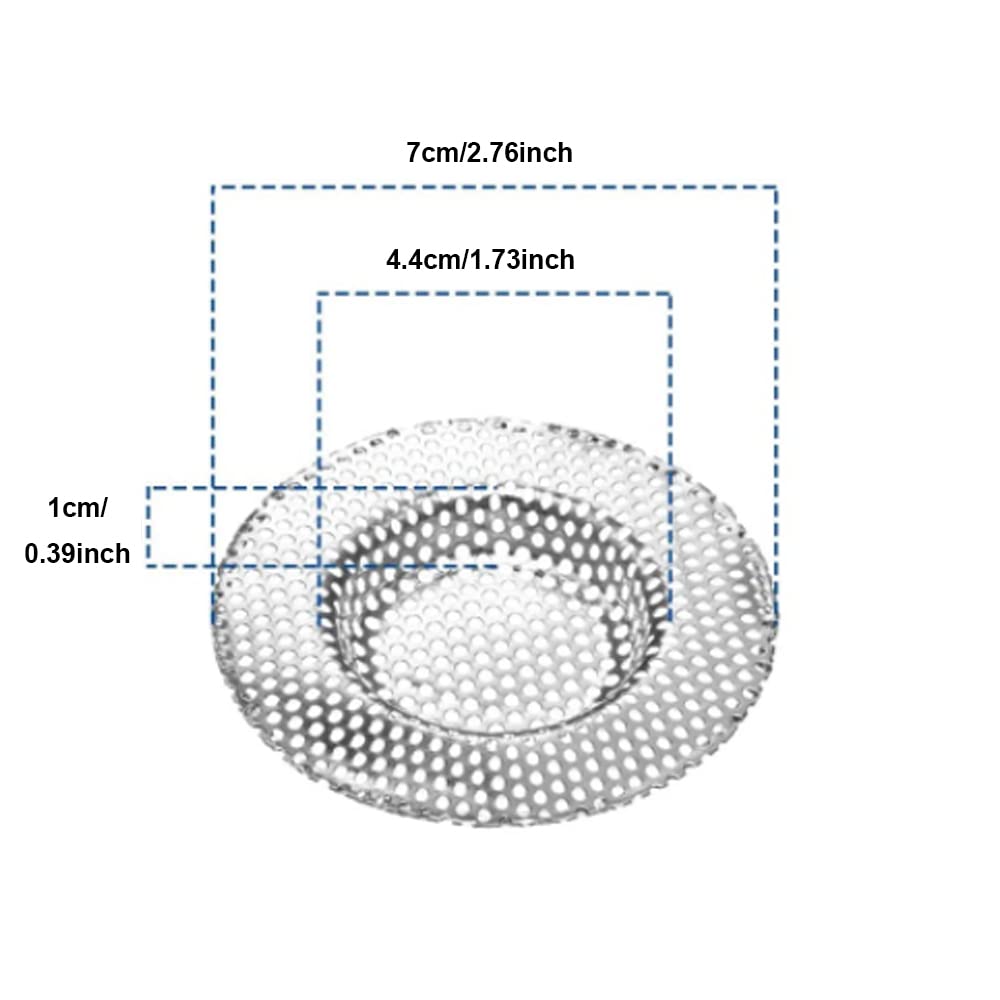 2PCS Sink Strainer, Kitchen Stainless Steel Bathroom Sink Strainer Cover Drain Protector Hole Sink Tub Waste Strainer, 7CM - Image 2