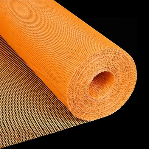 Fiberglass Drywall Joint Mesh, Lightweight Stucco Mesh Roll for Interior Wall Crack Prevention, Heavy Fiber Mesh for Concrete Repair Cracks and Holes(L 200m/656ft,Orange 0.5cm(1/5in))