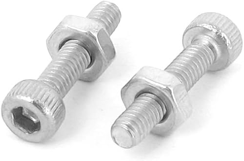 Miniatura 2 de M2.5x 12mm Hex Socket Head Knurled Cap Tornillos Tornillos Tuercas Set 20Pcs