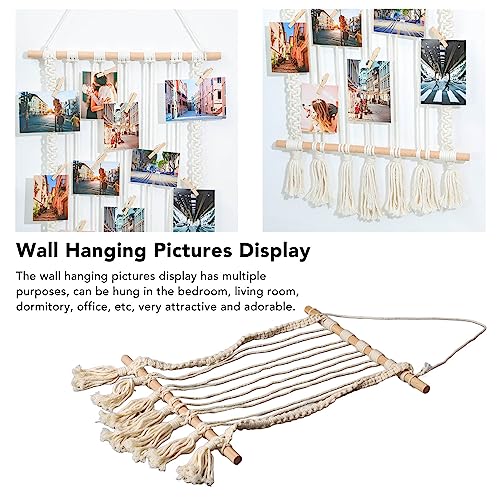 Porte-Revues En Macramé Et Bois - Support Boho Rustique 32x16x25 Cm, Pour Journaux, Magazines, Décoration