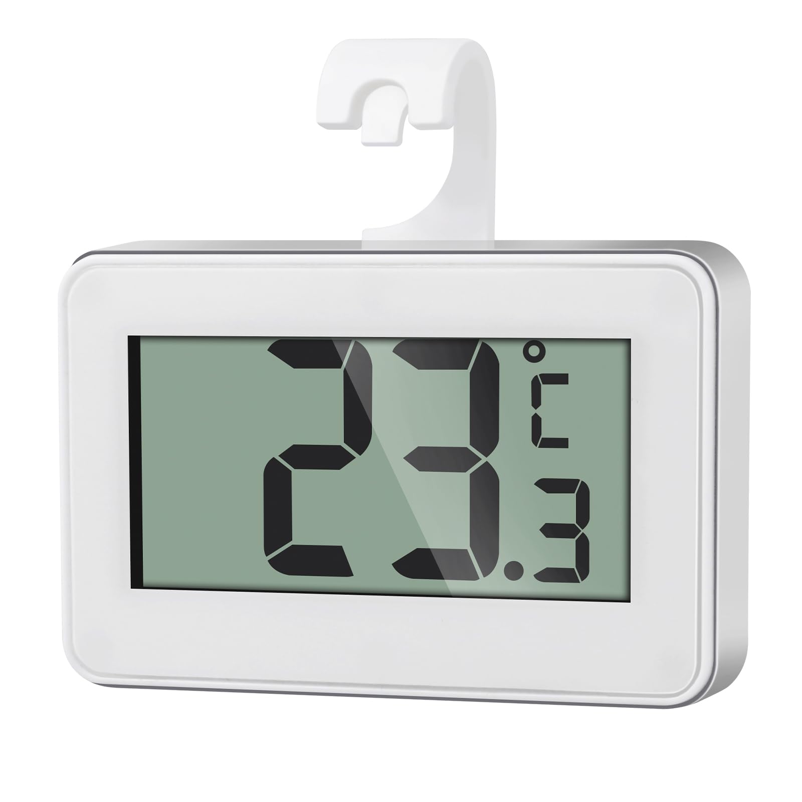AiQInu Mini Kühlschrank Thermometer Digital, Magnetisch Mit Haken, Gefrierschrank LCD-Anzeige, Frost Alarm für Zuhause, Restaurants, Bars