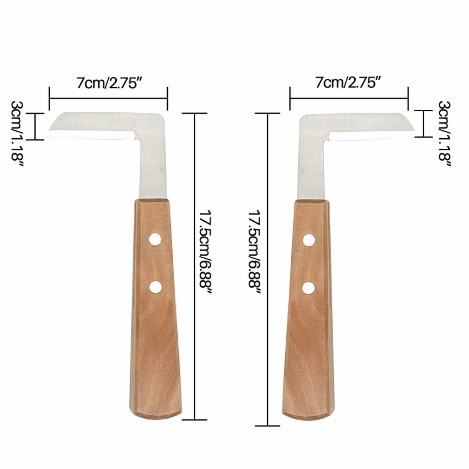 Kit de corte de pezuña, 4 clips de herradura, cuchillo de corte de pezuñas de vaca, herramientas de cuidado de herradura para varios animales, para zurdos y diestros