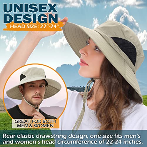 EINSKEY Unisex Sun Hat, Waterproof Wide Brim Bucket Hat Packable Boonie Hat for Fishing Hiking Gardening Safari Beach - Image 2