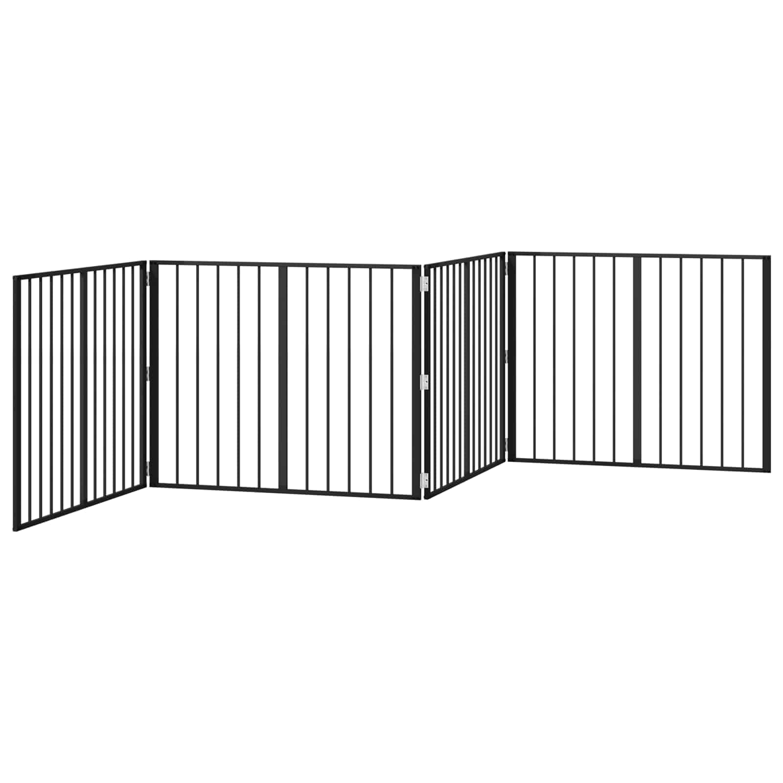 Portería para perros de acero galvanizado, 4 unidades, color negro, 100 x 80 cm, plegable y modular, protección segura para cachorros y perros, versátil como parque infantil, rejilla, valla