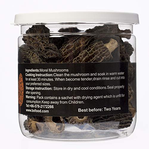 Vigorous Mountains Wild Dried Morel Mushrooms 1 Ounce Morchella Conica 2-4cm Size 1 Oz Sealed Jar Premium Grade AAA