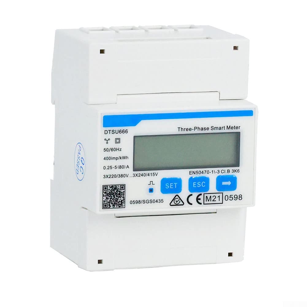 Digitaler Stromzähler DTSU666, Stromzähler dreiphasig, vieradrige Führungsschiene Der Smart Power Sensor DTSU666 unterstützt die Kommunikation über RS485 (3 × 220/380V 50HZ 5 (80) A)