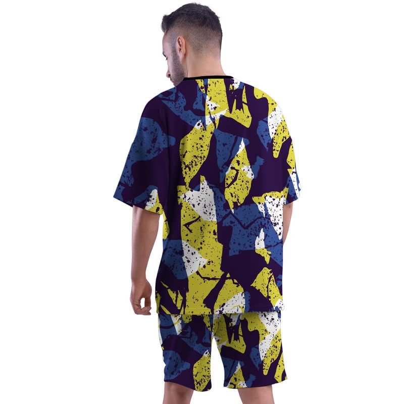 Image of TheYaYaCafe All Over Printed Oversized T-shirts and Shorts Set of Men | Co-ord Set of Men