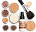iQ Natural Mineral Makeup Starter Kit – Powder Brush, Silk Primer, Mineral Foundation , Setting Veil , Bisque Concealer, Bronzer + Eye Shadow for Flawless Bare Looking Skin, Full Set (Fair)