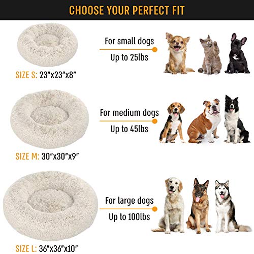 Active Pets Plush Calming Dog Bed, Donut Dog Bed for Small Dogs, Medium & Large, Anti Anxiety Dog Bed, Soft Fuzzy… - Image 7