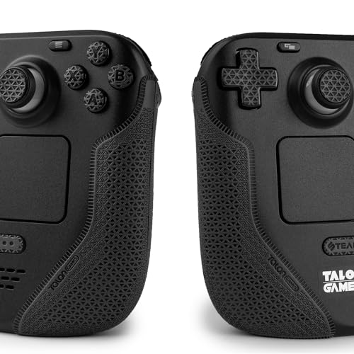 Image of TALONGAMES Controller Grips Compatible with Steam Deck OLED /Steam Deck Controllers, Anti-Slip, Sweat-Absorbent, Textured Skin kit, for Handle Grips, Buttons, Triggers, D-pad (Ultra - Black)