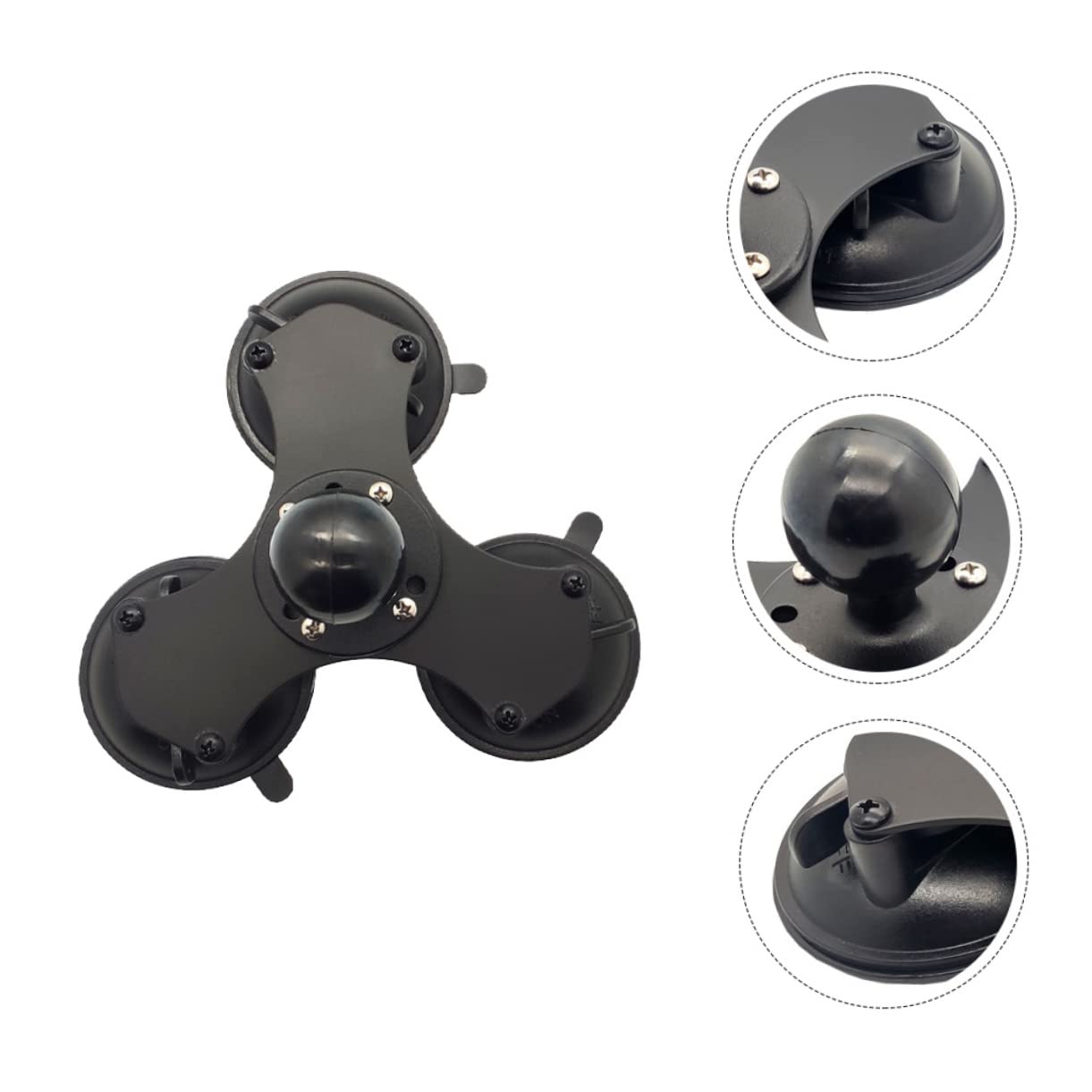 Gatuida Soporte con Triple Ventosa Ajustable para Parabrisas Base de Succión Bloqueable Montaje Seguro Rayaduras para Dispositivos Superficies