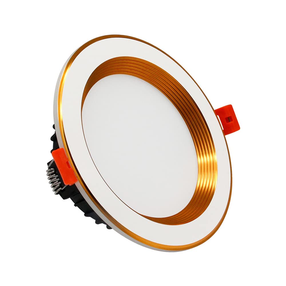 SANBDDLYY Adjustable 3CCT Recessed Ceiling Light - 5W-12W Canless Downlight Baffle Trim (3000K/4000K/6000K) Perfect for Home & Office(9w)