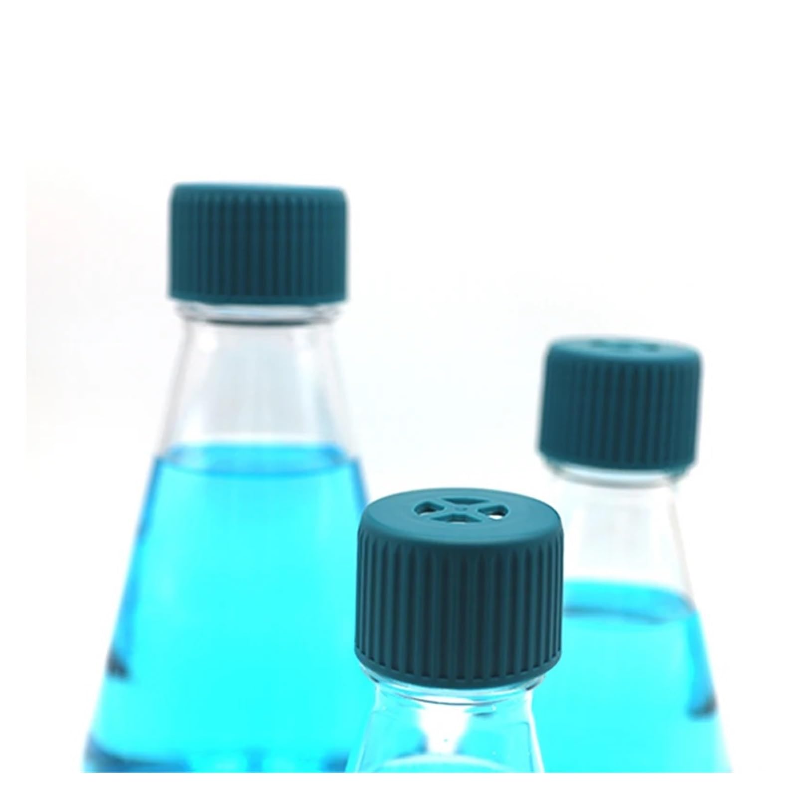Matraz Erlenmeyer de plástico (3 unidades, 125/2800 ml), frasco cultivo, suministros laboratorio químico con tapón rosca micropipeta de laboratorio(3pcs 2800ml)
