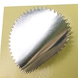 UNIQOOO 100pcs Silver Embossed Foil Blank Certificate Self-Adhesive Sealing Stickers - Perfect for...