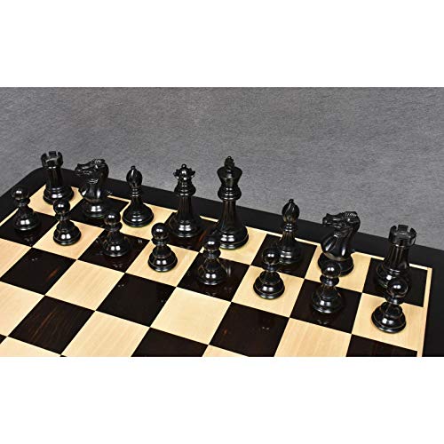 Ensemble de pièces d'échecs Staunton ébène de poids 3.9"