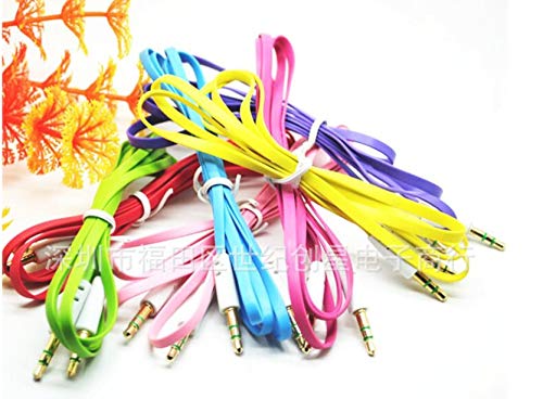 Davitu Cables, Adapters & Sockets - by DHL 1000pcs Top noodle Aux Stereo 3.5mm 1 m Car Male to M AUX AUXILIARY sound Stereo Audio Data Cable MP3 - (Color Name: Black)