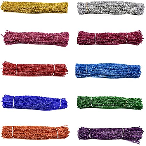 Tukcherry Cure-Pipes, 100 tiges de Chenille pour Bricolage, 10 Couleurs Assorties Cure-Pipes pour décorations et Artisanat créatif, 6 mm x 12 Pouces, Bricolage Amusant - Image 6