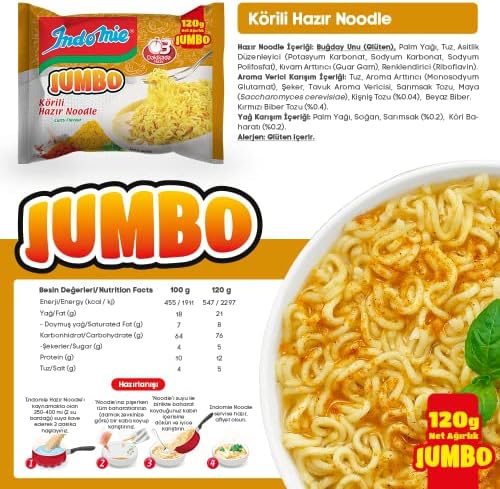 Indomie Paket Jumbo Köri Koli 40'Lı (120 Gr X 40 Adet) - Görsel 3