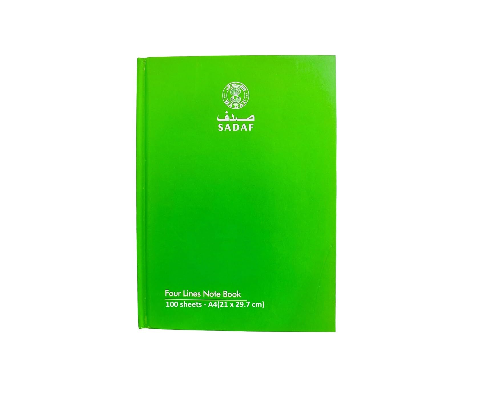 Sadaf 100-Sheet Four Line Hard Cover Notebook, A4 Size, Green