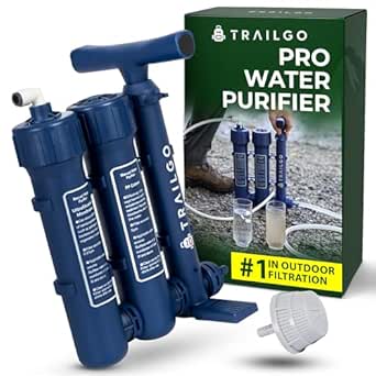 Portable Water Purification System for Survival and Outdoor Use - 3-Stage Hand Pump Water Filter