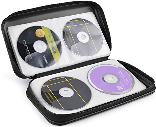 CD Case,Coofit 80 Capacity DVD Storage DVD Case VCD Wallets Storage Organizer Flexible Plastic Protective DVD Storage Black - Thumbnail 7