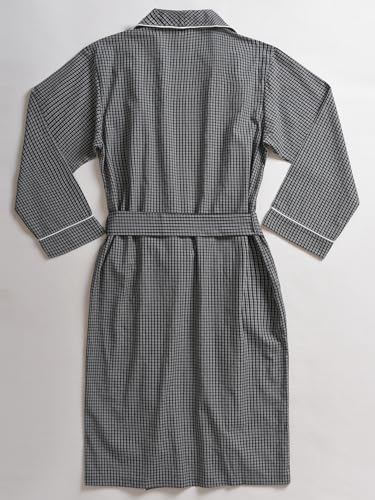 Esenchel Men's Cotton Plaid Robe Lightweight Bathrobe with Pockets2