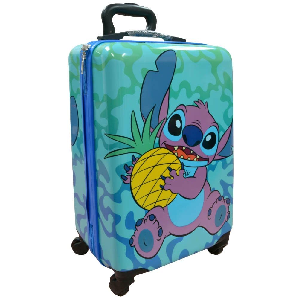 Fast Forward Lilo and Stitch Luggage, 20 Inches Hard-Sided Tween Spinner Suitcase for Toddlers, Kids Carry-On Luggage